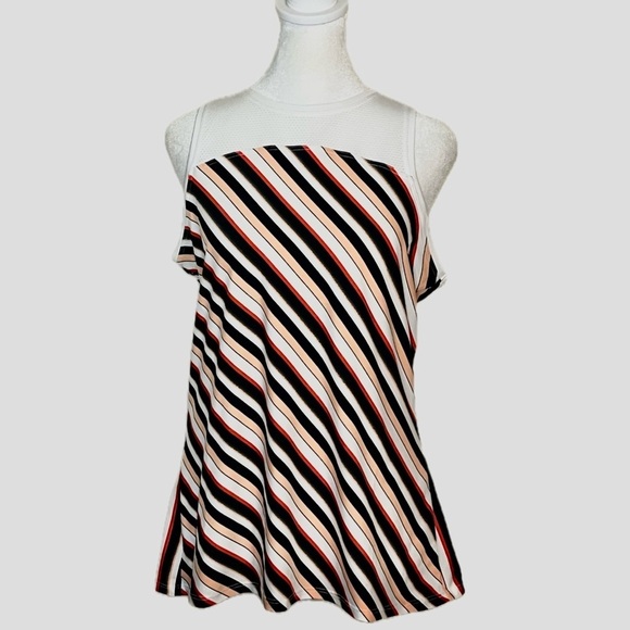 Tail Tops - TAIL Activewear Striped Mesh Back Tank Top | Size M |